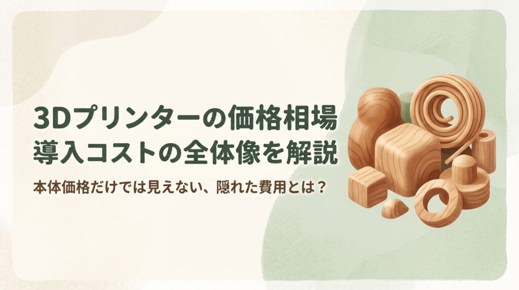 3Dプリンターの価格相場と導入コストの全体像を解説する記事のアイキャッチ画像。